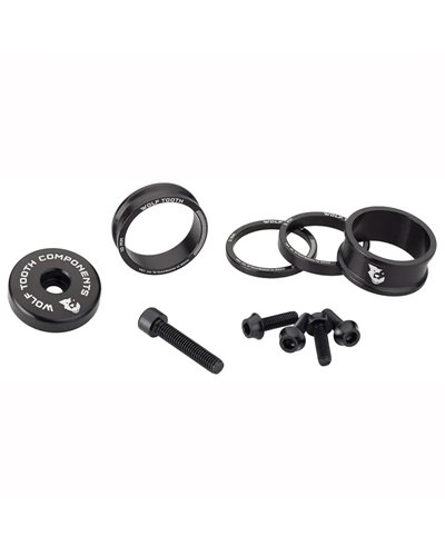 Wolf Tooth Spacers and Bolts Kit Anodized Aluminium, Black