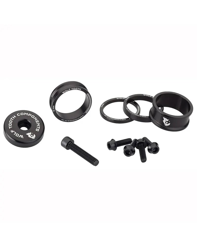 Wolf Tooth Spacers and Bolts Kit Anodized Aluminium, Black