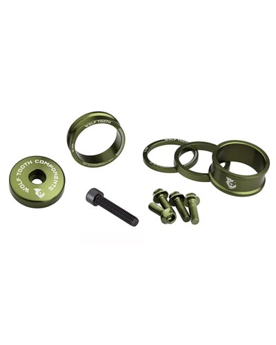 Wolf Tooth Spacers and Bolts Kit Anodized Aluminium, Olive