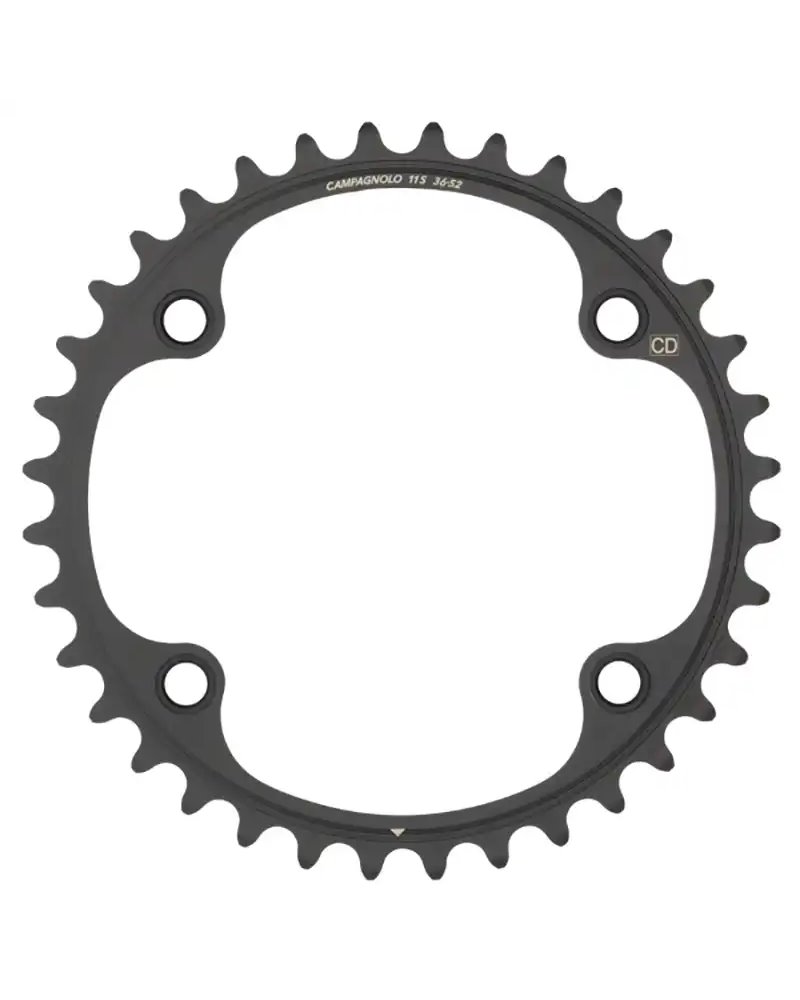 Campagnolo Chainring Potenza BCD 112mm Asymmetric 4-bolts 2X11S 36T, Black