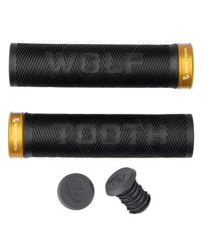 Wolf Tooth Grips Echo Lock-On, Black/Gold
