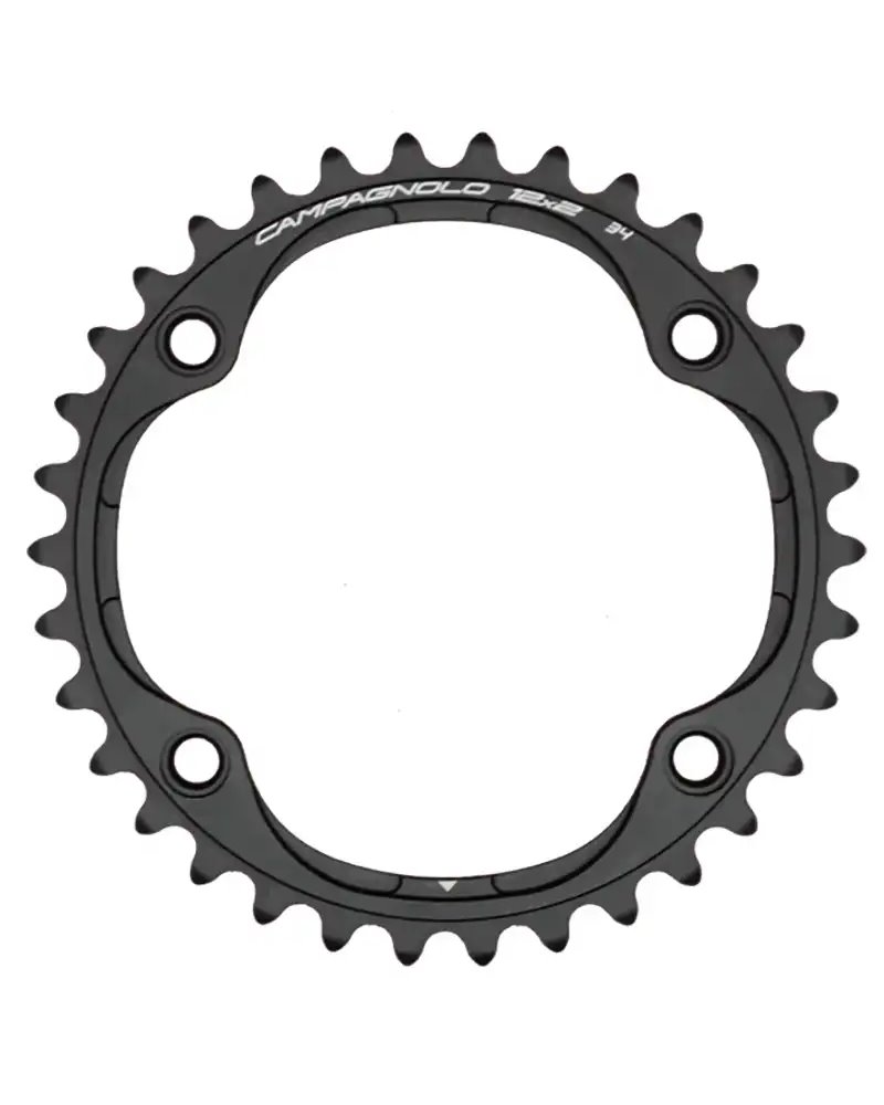 Campagnolo Chainring Super Record/Record BCD 112mm Asymmetric 4-bolts 2X12S 34T, Black
