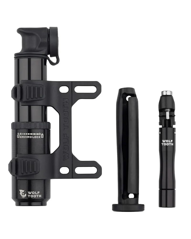 Wolf Tooth Pompa Encase 40cc + Attrezzo Ripara Tubeless e Smagliacatena, Nero