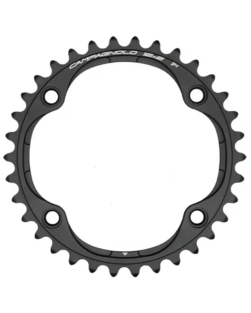 Campagnolo Chainring Super Record/Record BCD 112mm Asymmetric 4-bolts 2X12S 36T, Black