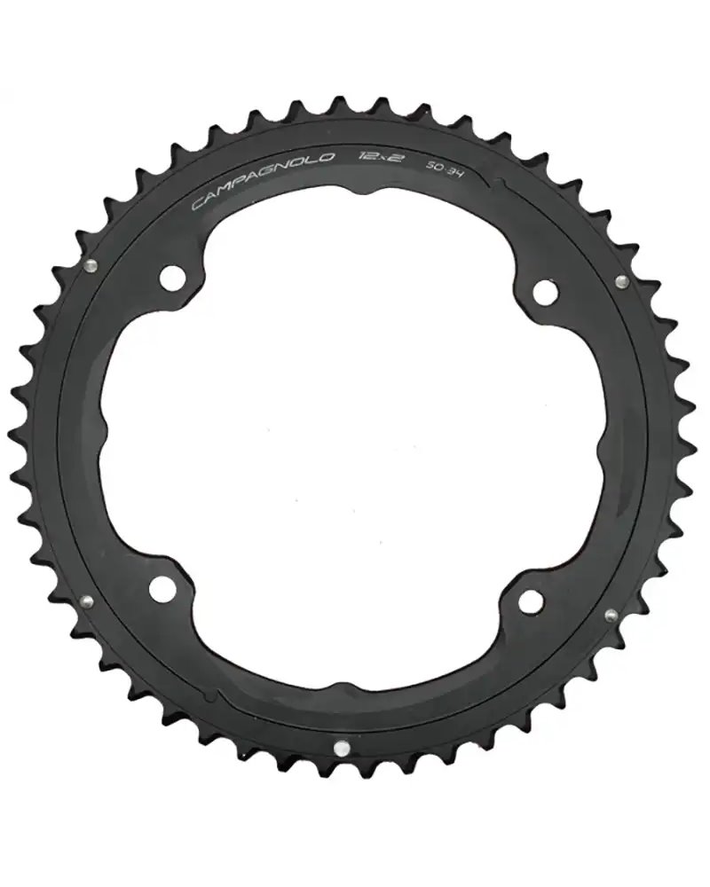 Campagnolo Corona Super Record/Record BCD 145mm Asimmetrico 4-fori 2X12V 50D, Nero