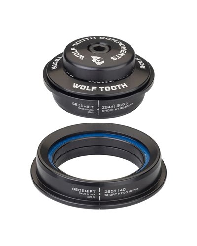 Wolf Tooth Headset Geoshift ZS44/28.6 H6.5 | ZS56/40 - 1 Degree, Headset Short, Black