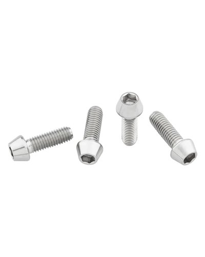Wolf Tooth Water Bottle Cage Bolts Titanium M5X0.8mmx15mm, Silver (4 pcs)