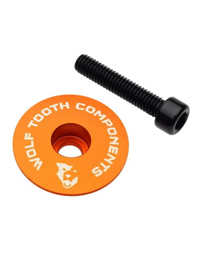 Wolf Tooth Stem Cap and Bolt Ultralight - 1 1/8 - Orange