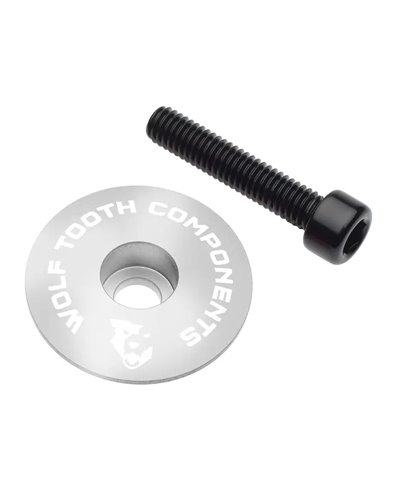 Wolf Tooth Stem Cap and Bolt Ultralight - 1 1/8, Silver