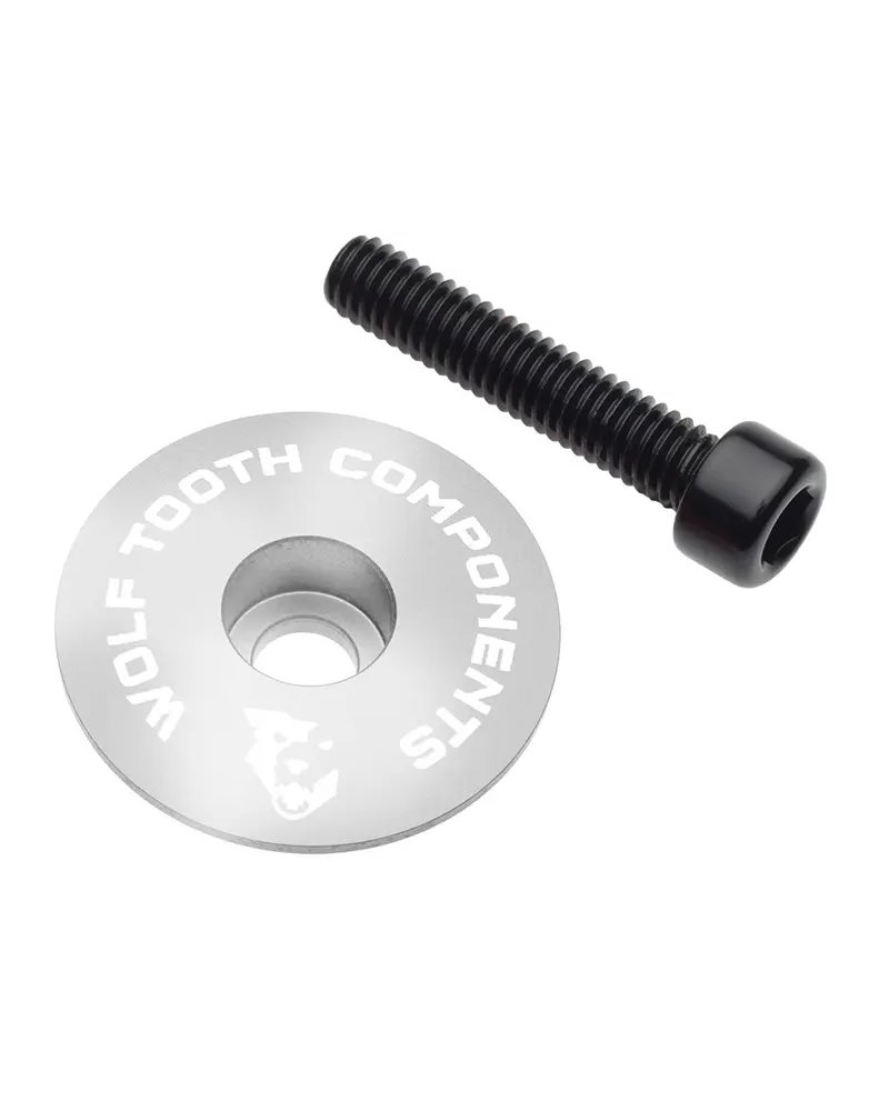 Wolf Tooth Stem Cap and Bolt Ultralight - 1 1/8, Silver