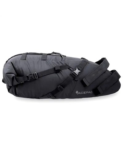 Acepac Saddle Bag Borsa Sottosella Volume Variabile 8/16 Litri, Nero