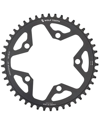 Wolf Tooth Chainring BCD 110mm 5-holes 1X SH12 52T, Black