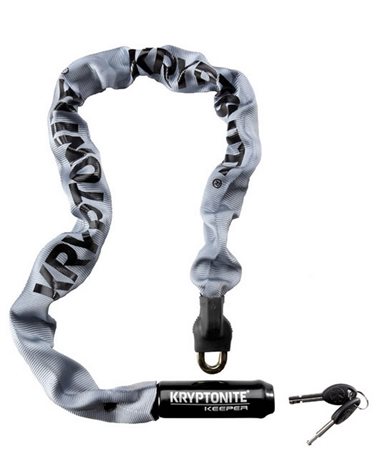 Kryptonite Keeper Integrated Chain; Diameter 7mm; Length 85Cm; Grey Color; With 2 Steel Keys Included.