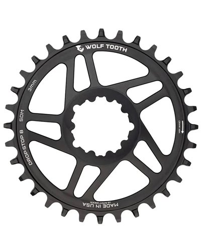 Wolf Tooth Chainring Sram Eagle 3-bolts Direct Mount Boost 1X 11/12 30T Drop-Stop B, Black