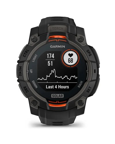 Garmin Instinct 3 Solar Cassa 45mm Orologio GPS Smartwatch HR Integrato, Nero