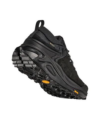 Hoka One One Kaha 3 Low GTX Gore-Tex Men's Hiking Shoes, Black/Black (Nabuk Leather)