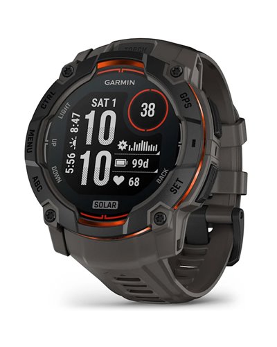 Garmin Instinct 3 Solar Case 50mm Wrist-Based HR GPS Smartwatch, Black/Charcoal