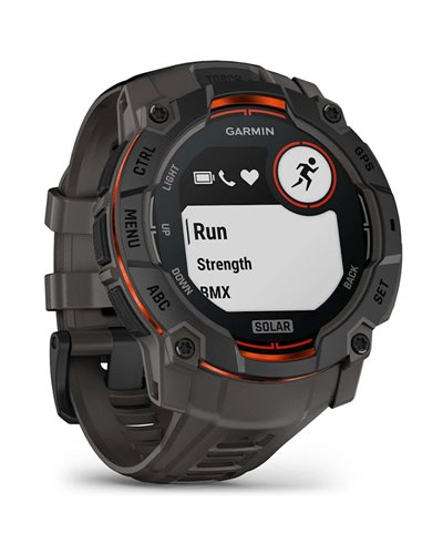 Garmin Instinct 3 Solar Cassa 50mm Orologio GPS Smartwatch HR Integrato, Nero/Grigio