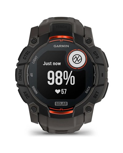Garmin Instinct 3 Solar Cassa 50mm Orologio GPS Smartwatch HR Integrato, Nero/Grigio