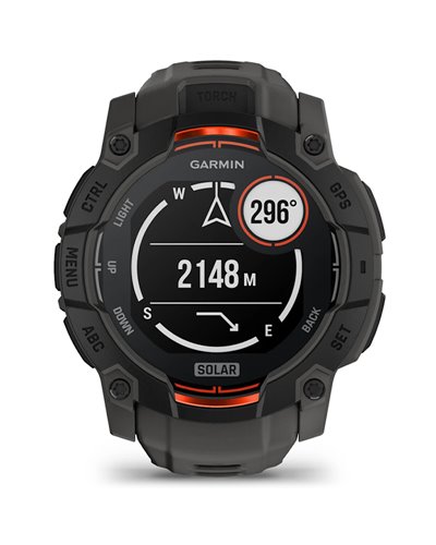 Garmin Instinct 3 Solar Cassa 50mm Orologio GPS Smartwatch HR Integrato, Nero/Grigio
