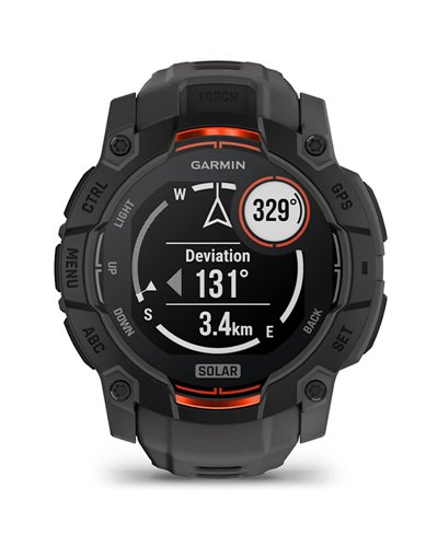 Garmin Instinct 3 Solar Cassa 50mm Orologio GPS Smartwatch HR Integrato, Nero/Grigio