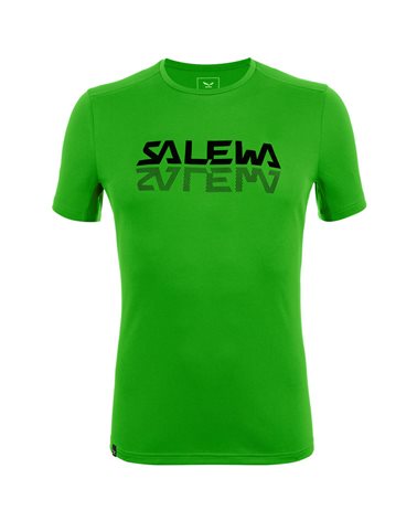 Salewa Sporty Graphic Dry Men's Speed Hiking Short Sleeve Tee, Pale Frog