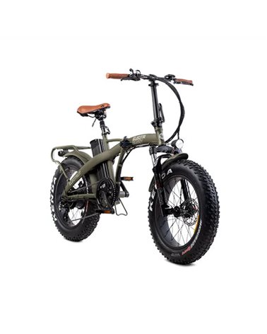 Electri Big Boy 20" e-Bike Fat Pieghevole 250W Shimano Altus 7v Freni a Disco, Verde Militare Opaco