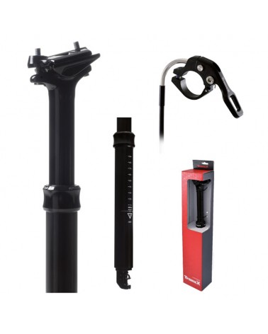 TranzX Dropper Seatpost 31,6x370mm/Excursion 100mm - Internal Cable Routing, Black