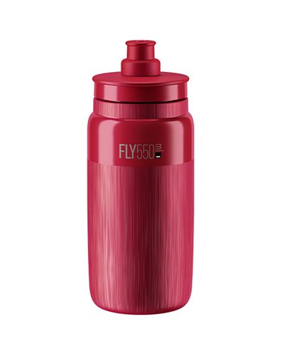 Elite Borraccia Fly Tex 550ml, Amaranto/Logo Grigio