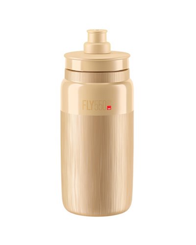 Elite Borraccia Fly Tex 550ml, Beige/Logo Grigio