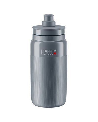 Elite Borraccia Fly Tex 550ml, Grigio/Logo Grigio