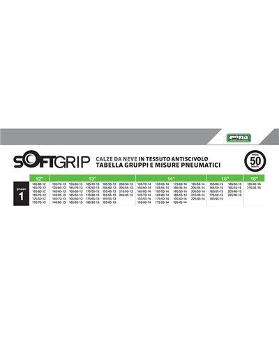 Cora Softgrip Approved Snow Tire Socks GR.1 165/55-14