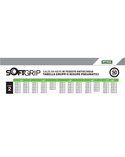 Cora Calze da Neve Softgrip Omologate GR.2 195/70-13