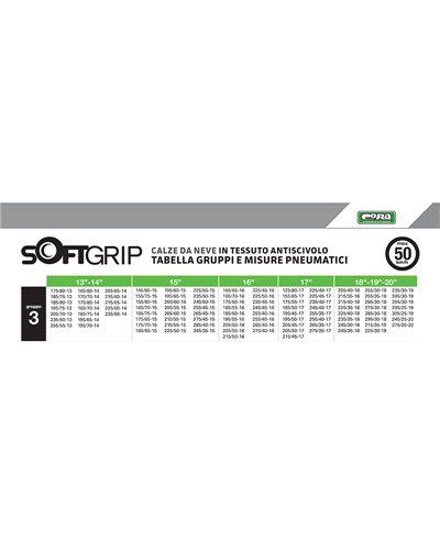 Cora Softgrip Approved Snow Tire Socks GR.3 245/30-18