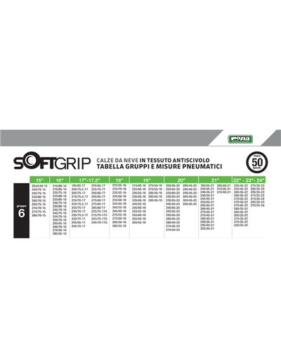 Cora Calze da Neve Softgrip Omologate GR.6 225/60-20