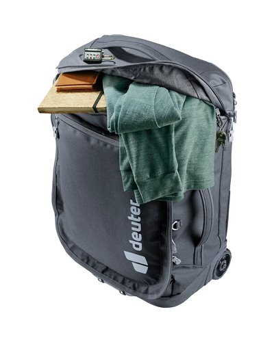 Deuter Duffel Pro Movo 36 Borsone Trolley con Spallacci, Nero
