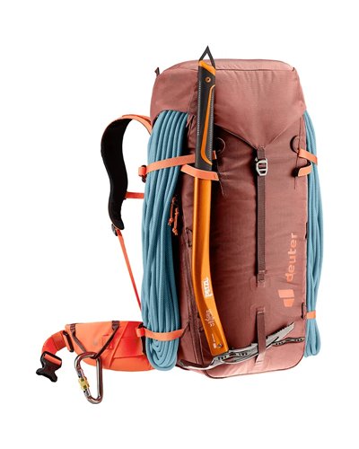 Deuter Guide 34+8 Zaino Alpinismo, Redwood/Papaya