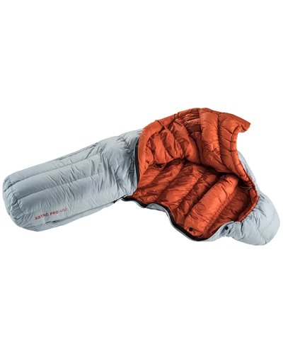Deuter Astro Pro 400 RDS Sleeping Bag Regular - Left, Tin/Paprika