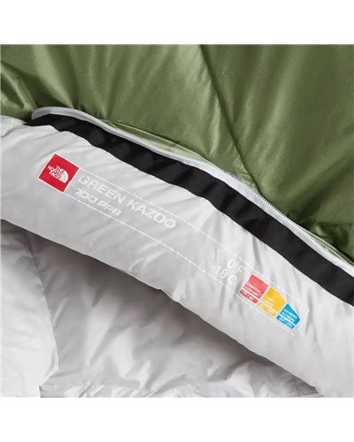 The North Face Green Kazoo Down Sleeping Bag Long - Right Hand, Forest Shade/Tin Grey