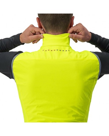 Castelli Perfetto Ros Waterproof/Windproof Men's Cycling Vest, Yellow Fluo