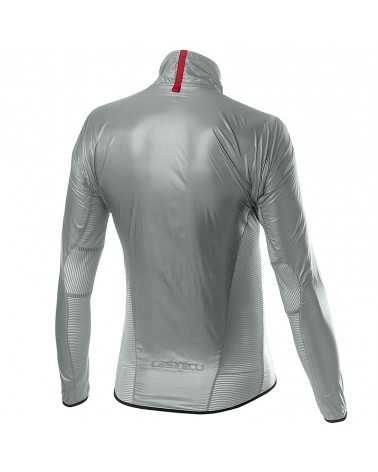 Castelli Aria Shell Jacket Wind Breaker Stretch Men's Cycling Jacket, Silver Gray