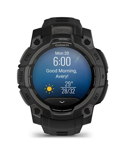 Garmin Instinct 3 AMOLED Case 45mm Wrist-Based HR GPS Smartwatch, Black
