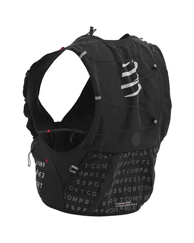 Compressport Ultrun S Pack Evo 15 Hydration Trail Running Pack/Vest, Black (2 500 ml Ergo Flasks Included)