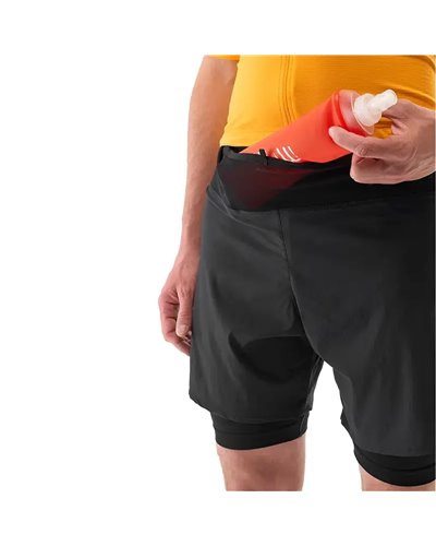 Compressport Trail Racing 2-In-1 Men's Trail Running Overshort, Black