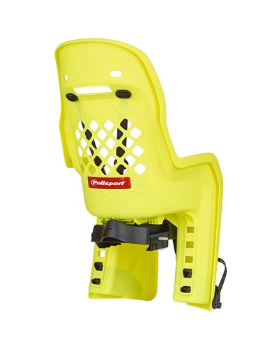 Polisport Joy Rear Rack Mount Bike Seat 22kg max, Yellow Fluo/Dark Grey