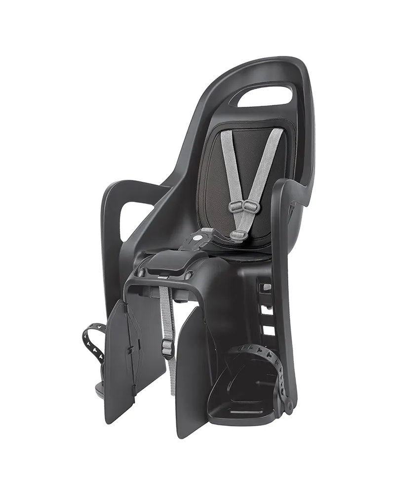 Polisport Groovy Seggiolino Posteriore Attacco al Portapacco Portata max 22kg, Nero/Grigio Scuro