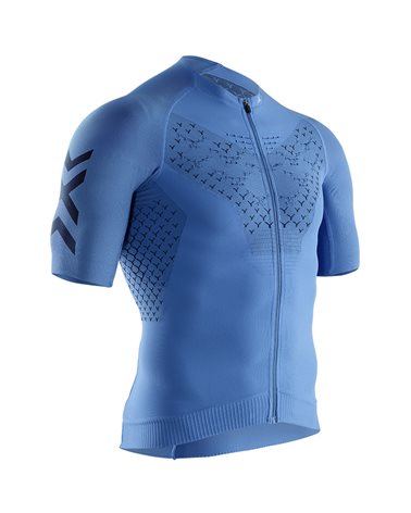 X-Bionic Twyce 4.0 Cycling Zip Men's Short Sleeve Shirt, Twyce Blue/Opal Black