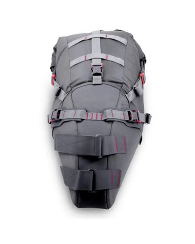 Acepac Saddle Bag Borsa Sottosella Volume Variabile 8/16 Litri, Grigio