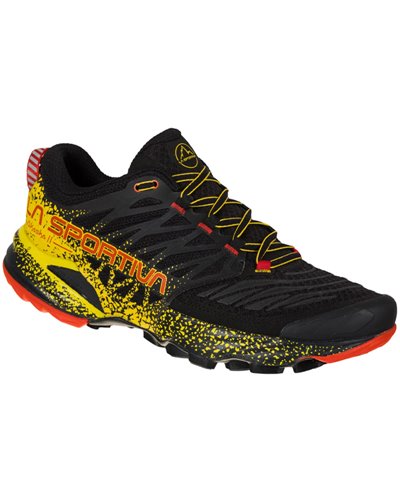 La Sportiva Akasha II Men's Trail Running Shoes, Black/Yellow