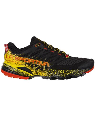 La Sportiva Akasha II Men's Trail Running Shoes, Black/Yellow